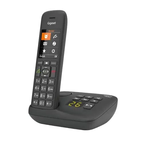 Produktbild: Gigaset C575A - Schnurloses DECT-Telefon mit Anrufbeantworter - großes Farbdisplay mit moderner Benutzeroberfläche - Adressbuch - Schutz vor unerwünschen Anrufen, schwarz (Deutsche Version)