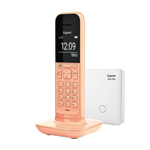 Produktbild: Gigaset CL390A - Schnurloses Design DECT-Telefon mit Anrufbeantworter und Freisprechfunktion - Akustik-Profilen - großem Grafik Display und großer Anzeige im Wahlmodus & Telefonmenü, cantaloupe