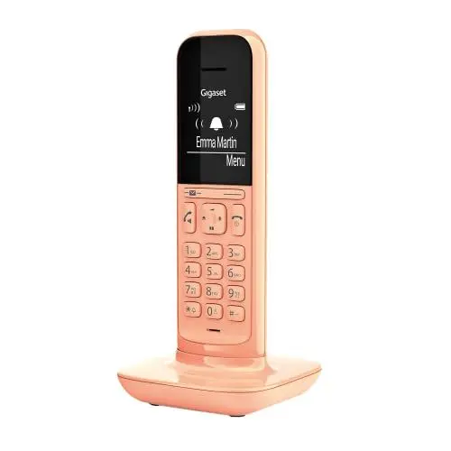 Produktbild: Gigaset CL390HX - Design DECT-Mobilteil mit Ladeschale – Schnurloses Telefon für Router und DECT-Basis - Fritzbox-kompatibel - Direktwahlfunktion - Schutz vor unerwünschten Anrufen, Cantaloupe