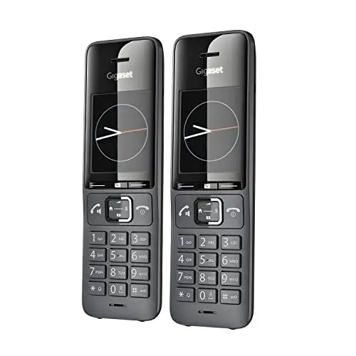 Produktbild: Gigaset Comfort 520HX Duo - 2 DECT-Mobilteile mit Ladeschale - Fritzbox-kompatiel, Schnurloses Telefon für Router & DECT-Basis, titan-schwarz (Kompatibel in DE, IT, FR, NL, BE, CHE, AUT) (Ohne Basis)