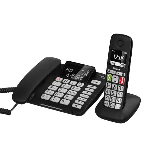 Produktbild: Gigaset DL780 Plus, Schnurgebundenes Telefon & schnurloses Telefon, Kombi-Set, Verstärker-Funktion für extra lautes Hören, Hörgerätekompatibel, gemeinsames Telefonbuch, schwarz (Deutsche Version)