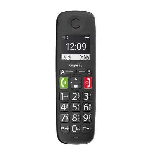 Produktbild: Gigaset E290HX - DECT-Mobilteil mit Ladeschale - Fritzbox-kompatibel - Schnurloses Senioren-Telefon für Router und DECT-Basis - großes Display und Tasten, schwarz (Deutsche Version) (Ohne Basis)
