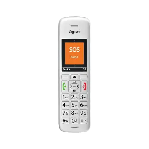 Produktbild: Gigaset E390HX - DECT-Mobilteil mit Ladeschale - Fritzbox-kompatiblel - Schnurloses Senioren-Telefon für Router und DECT-Basis – Schutz vor unerwünschten Anrufen - große Ziffern, silber-schwarz