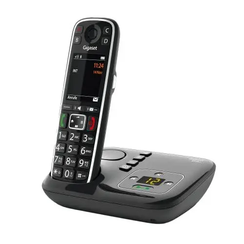 Produktbild: Gigaset E720A - Schnurloses Premium Senioren DECT-Telefon mit Anrufbeantworter - sprechende Wähltasten - Nummernansage & Namensansage - Anrufübertragung per Bluetooth, schwarz (Deutsche Version)