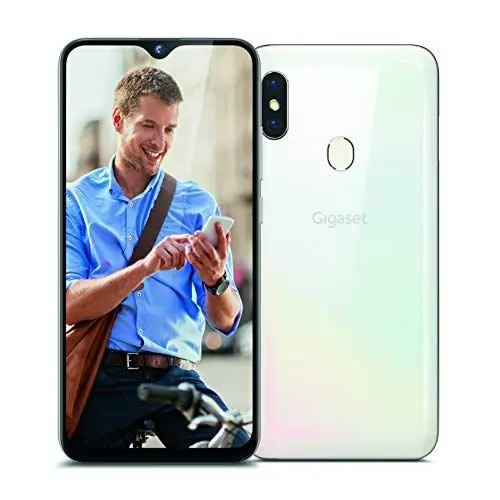 Produktbild: Gigaset GS290 Allrounder Smartphone (16,00 cm (6,3 Zoll) V-Notch Display, 4GB RAM, 64GB Speicher, Android 10, ohne Vertrag mit Clearcover zum Schutz) pearl white