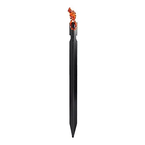 Produktbild: Gigicial 4 Stück Zeltpfahl, 18 cm Zeltpfahl aus Aluminiumlegierung mit Seil, Campingzubehör, geeignet für Camping, Rucksäcke, Trekkingzelte, Hängematten und Markisen (Black)