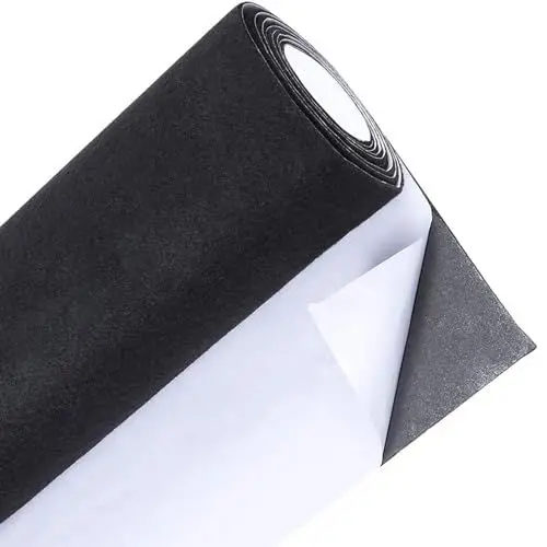 Produktbild: GIGIIS Filz Selbstklebend Schwarz 40 x 200cm Klebriger Filz Mehrzweckklebstoff 2mm Dick Filzgleiter Selbstklebender Filzstoff für Box Liner Cup Mat Bilderrahmen Stuhlbein Tischbeine