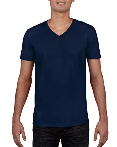 Produktbild: GILDAN Herren Weiches V-Ausschnitt T-Shirt, blau (Marineblau), XL