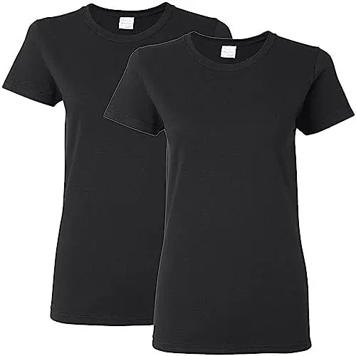 Produktbild: Gildan Damen Erwachsene, schwere Baumwolle, 2er-Pack T-Shirt, Schwarz, 3X-Groß