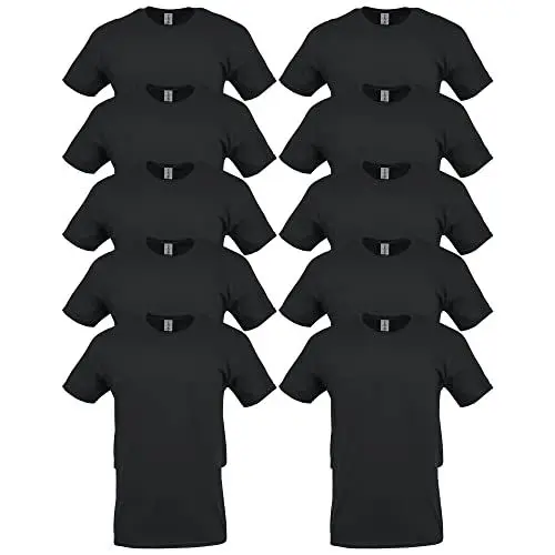 Produktbild: Gildan Erwachsene Schwerer Baumwolle Mehrfarbig,Stil G5000 T-Shirt, Schwarz, L (10er Pack)