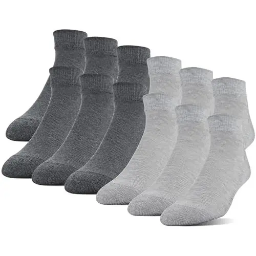 Produktbild: Gildan Herren Polyester Half Cushion Low Cut, 12-Pack Socken, GRAU, Shoe Size: 6-12 (12er Pack)