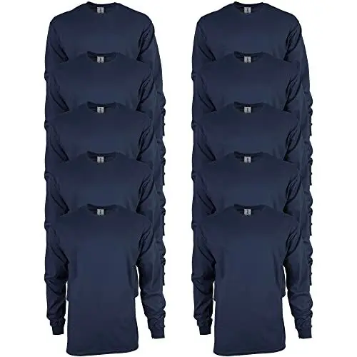 Produktbild: Gildan Unisex Langärmliges T-shirt aus Ultra-baumwolle, Stil G2400 T-Shirt, Marineblau (10er-pack), S