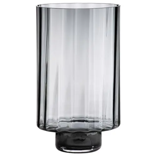Produktbild: GILDE Deko Windlicht XL - großes Glaswindlicht handgerfertigt aus Rauchglas - Farbe: grau schwarz - Höhe 30 cm