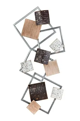 Produktbild: GILDE Metall MDF Wanddeko Squares 91x44cm