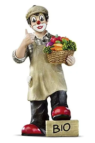 Produktbild: Gildeclown Figur Alles Bio - Dekofigur Clown Sammlerstück - 8 x 6 x Höhe 16 cm - verpackt im Geschenkkarton- Deko Küche
