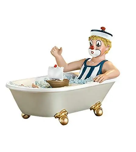 Produktbild: Gildeclown kleine Dekofigur Clown Matrose in Badewanne auf großer Fahrt - Sammlerstück Accessoire Geschenk - Maritime Dekoration handgefertigt - in Geschenkkarto - Höhe 10 cm
