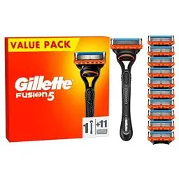 Produktbild: Gillette Fusion5 Rasierer für Männer, ein Gillette Rasierer, 11 Ersatzklingen, mit Gleitstreifen für eine gründliche Rasur