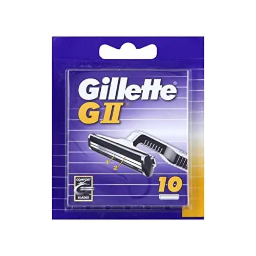 Produktbild: Gillette GII Rasierklingen für Rasierer, 10 Ersatzklingen für Nassrasierer Herren mit doppelten Klingen