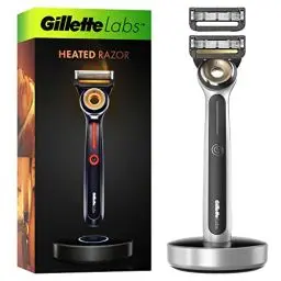 Produktbild: Gillette Labs Heated Nassrasierer, Rasierer mit Reinigungs-Element, 1 Griff 2 Klingen, Geschenk für Männer, Premium-Magnetdock