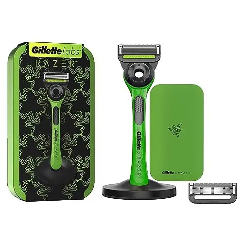 Produktbild: Gillette Labs mit Reinigungs-Element, Razer Limited Edition Rasierer und Reise-Etui für unterwegs, 1 Griff, 2 Klingen, Magnetdock