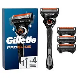 Produktbild: Gillette ProGlide Nassrasierer Herren, Rasierer + 4 Rasierklingen mit 5-fach Klinge, Geschenk für Männer