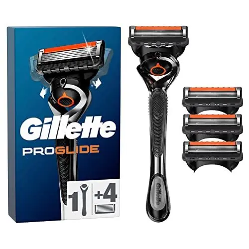 Produktbild: Gillette ProGlide Nassrasierer Herren, Rasierer + 4 Rasierklingen mit 5-fach Klinge, Geschenk für Männer