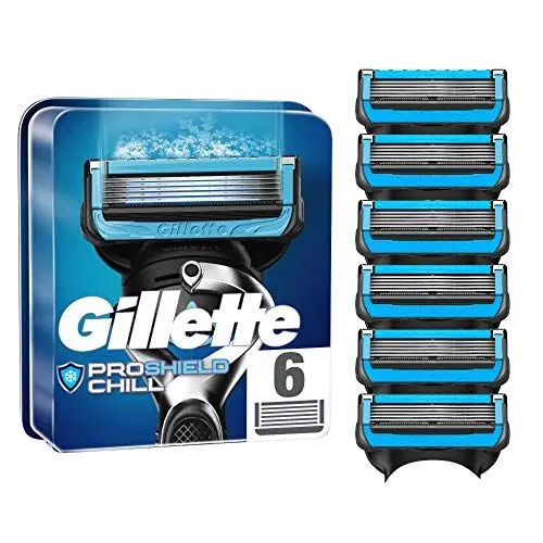 Produktbild: Gillette ProShield Chill Rasierklingen, 6 Ersatzklingen für Nassrasierer Herren mit 5-fach Klinge