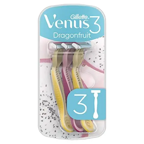 Produktbild: Gillette Venus 3 Dragonfruit Einwegrasierer Damen, 3 Damenrasierer mit Komfortklingen