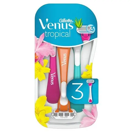 Produktbild: Gillette Venus Tropical Einwegrasierer Damen, 3 Damenrasierer mit Komfortklingen