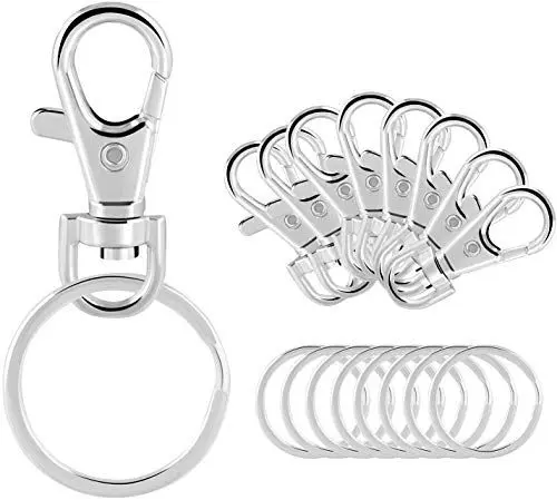Produktbild: Gimars Edelstahl Schlüsselanhänger, kleine Abnehmbare Drehverschlüsse Schlüsselanhänger Schlüsselclips, Karabiner Klips, Schlüsselringe-Karabinerhaken für Herren und Damen (20 Stück)