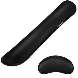 Produktbild: Gimars Handgelenkauflage für Tastatur und Maus Handballenauflage mit Memory-Schaum ergonomisch zur Entlastung des Handgelenks Schwarzes Pad-Set