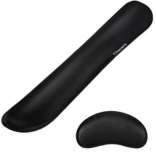 Produktbild: Gimars Handgelenkauflage für Tastatur und Maus Handballenauflage mit Memory-Schaum ergonomisch zur Entlastung des Handgelenks Schwarzes Pad-Set