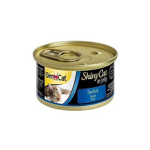 Produktbild: GimCat ShinyCat in Jelly Thunfisch - Nassfutter mit Fisch und Taurin für Katzen - 24 Dosen (24 x 70 g)
