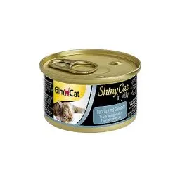 Produktbild: GimCat ShinyCat in Jelly Thunfisch mit Garnelen - Nassfutter mit Fisch und Taurin für Katzen - 24 Dosen (24 x 70 g)