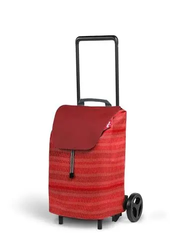Produktbild: GIMI Easy Carrello Portaspesa, Capacità 30 Kg, Lega di Acciaio, Rosso, 40 L
