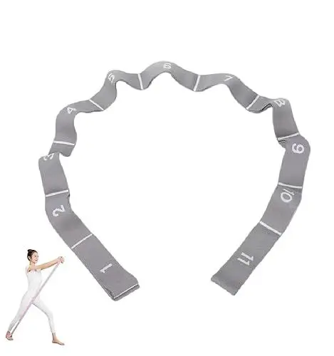 Produktbild: GIMIRO Fitness-Gummiband Segmentiertes Widerstandsband für Yoga Pilates Tanz Stretchband Rehabilitations Spannband (Gray - 11 loops)