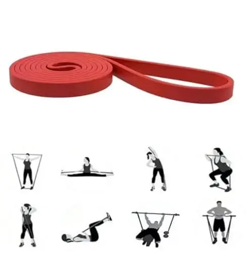 Produktbild: GIMIRO Fitnessbänder, Resistance Bands of 6 Strength Levels, Pull Up Traning Band, Trainingsbänder für Yoga, Pilates, Physiotherapie, Krafttraining für Männer und Frauen (Red)
