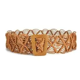 Produktbild: GIMIRO Gewebter Gürtel für Frauen Bohemian Taillenband (5 x 100cm) Wax Cord Hohler Taillengürtel mit Leiter Schnalle Ethnische Stil Mode Accessoires Kleid Dekoration (Brown)