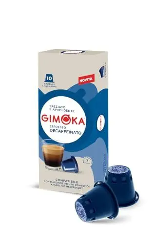 Produktbild: Gimoka Entkoffeinierte Kaffeekapseln Espresso Decaf, Intensität 7/13-100 Kapsel - Kompatibel mit Nespresso* Haushalts-Espressomaschinen - 100 Stück (10 x 10 Getränke) - Hergestellt in Italien