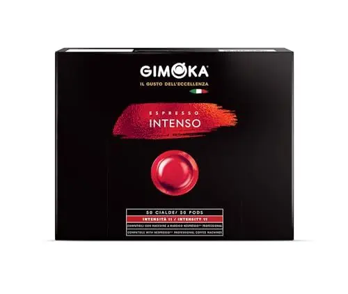 Produktbild: Gimoka Kaffeekapseln Espresso Intenso, Intensität 11-50 Kaffeepads - Kompatibel mit Nespresso* Professional Maschine Zenius und Gemini - Hergestellt in Italien