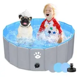 Produktbild: Gindoly Hundepool,Faltbare Hundepools für Kleine, Mittlere&Große,Swimmingpool Planschbecken Hundebadewanne Faltbarer für Hunde und Katzen,Abriebfest&Rutschfest-80x30cm