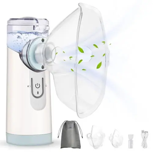 Produktbild: Gindoly Inhalator Vernebler Geräuscharmes, Tragbarer Inhalationsgerät Set, USB-C Wiederaufladbar, Inhaliergerät für Kinder und Erwachsene-LILA