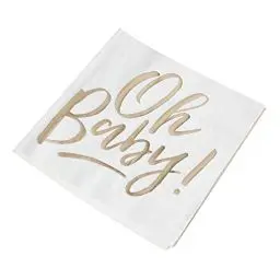 Produktbild: Ginger Ray Gold Foiled Oh Baby Shower 16 Stück, weiß