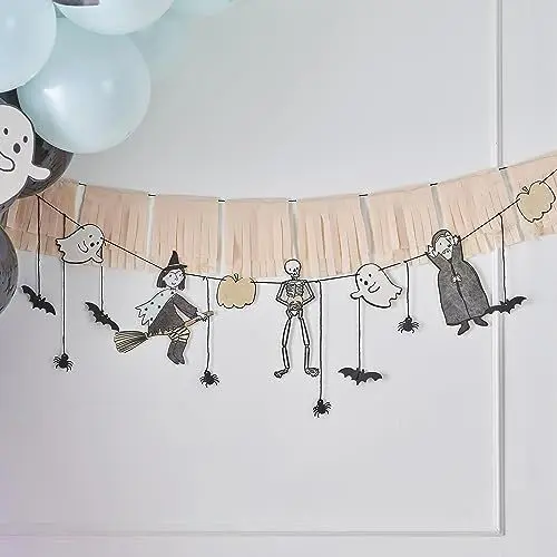 Produktbild: Ginger Ray Halloween Bunting & Tassel Hexe, Vampir, Geister und Skelett Girlande Dekoration