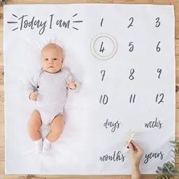 Produktbild: Ginger Ray White Fabric Baby Milestone Blanket 1 Stück, Package of 1