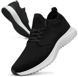 Produktbild: Giniros Turnschuhe Herren Laufschuhe Sportschuhe Sneaker Herren Schuhe Freizeit Walkingschuhe Straßenlaufschuhe Tennis Fitness Jogging Leichtgewichts Atmungsaktiv Casual Schuhe Schwarz Weiß 42EU