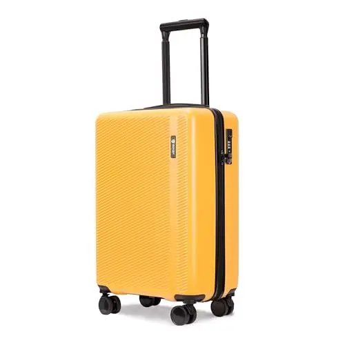 Produktbild: GinzaTravel Hartschalen Koffer Trolley Klein ABS Material Reisekoffer 4 Rollen Leicht Handgepäck Koffers mit TSA Schloss für Reisen (Gelb Extra Handgepäck Koffer)