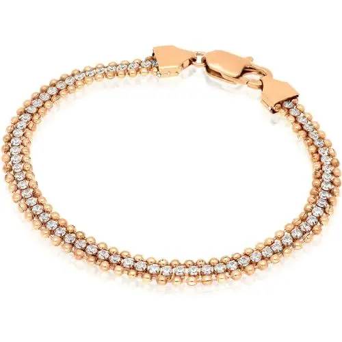 Produktbild: GIOIAPURA Lylium Damen-Armband aus der Crystal-Kollektion. Das Schmuckstück besteht aus goldfarbenem Stahl und Steinen. Größe: 21 cm. Referenz: AC-B227RS, Legierter Stahl