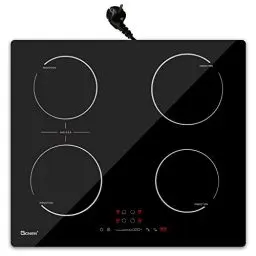 Produktbild: GIONIEN Induktionskochfeld mit Stecker 60cm 16Amp,Integriertes Elektrokochfeld Plug in mit Brückenzone, 4 Kochstellen Herd,2800W,GITS470SPVDE