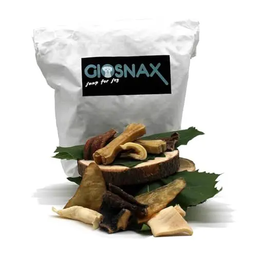 Produktbild: GIOSNAX Hundeleckerli, Hundesnack, Snack Box für Hunde mit Kauknochen, Rinderpansen, Rinderkopfhaut und Rinderohren
